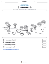 Buddhism printable worksheet preview