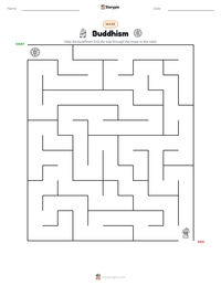 Buddhism printable worksheet preview