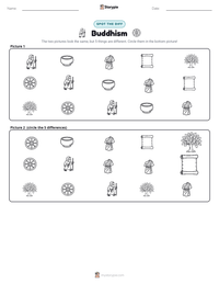 Buddhism printable worksheet preview