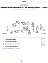 Aperçu de la feuille de travail imprimable Administration Nationale de l'Aéronautique et de l'Espace