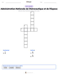 Aperçu de la feuille de travail imprimable Administration Nationale de l'Aéronautique et de l'Espace