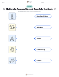 Nationale Aeronautik- und Raumfahrtbehörde druckbare Arbeitsblatt Vorschau