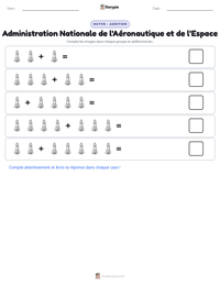 Aperçu de la feuille de travail imprimable Administration Nationale de l'Aéronautique et de l'Espace