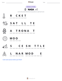 NASA printable worksheet preview