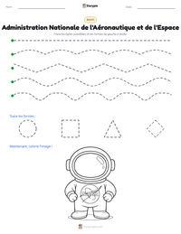 Aperçu de la feuille de travail imprimable Administration Nationale de l'Aéronautique et de l'Espace