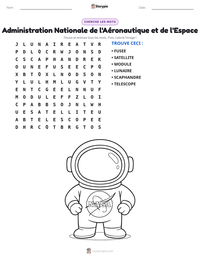 Aperçu de la feuille de travail imprimable Administration Nationale de l'Aéronautique et de l'Espace