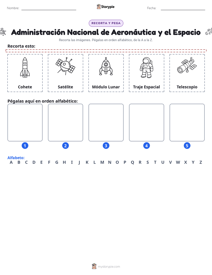 Cortar y Pegar el Alfabeto