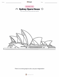 Sydney Opera House coloring page for kids