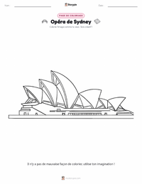Page de coloriage Opéra de Sydney pour les enfants