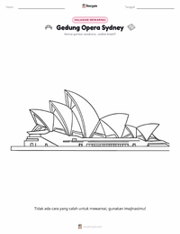 Halaman mewarnai Gedung Opera Sydney untuk anak-anak