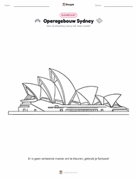 Sydney Opera House kleurplaat voor kinderen