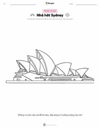 Trang tô màu Nhà hát Opera Sydney cho trẻ em