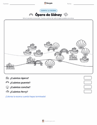 Vista previa de la hoja de trabajo imprimible de Ópera de Sídney