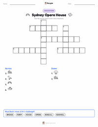 Sydney Opera House printable worksheet preview