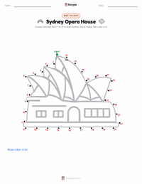 Sydney Opera House printable worksheet preview