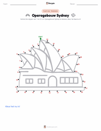 Sydney Opera House afdrukbare werkblad voorbeeld