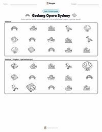 Prabaca lembar kerja cetak Gedung Opera Sydney