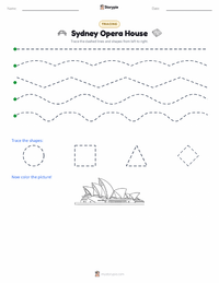 Sydney Opera House printable worksheet preview