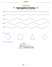 Sydney Opera House afdrukbare werkblad voorbeeld