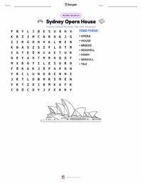 Sydney Opera House printable worksheet preview