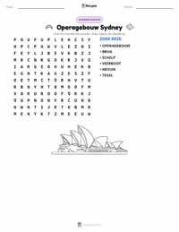 Sydney Opera House afdrukbare werkblad voorbeeld