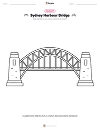 Sydney Harbour Bridge druckbare Arbeitsblatt Vorschau
