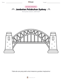 Prabaca lembar kerja cetak Jembatan Pelabuhan Sydney