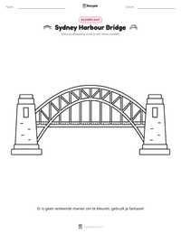 Sydney Harbour Bridge afdrukbare werkblad voorbeeld