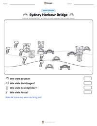 Sydney Harbour Bridge druckbare Arbeitsblatt Vorschau