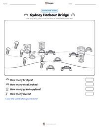 Sydney Harbour Bridge printable worksheet preview