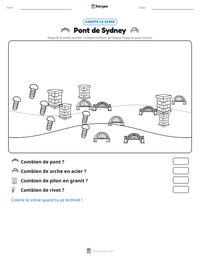 Aperçu de la feuille de travail imprimable Pont de Sydney