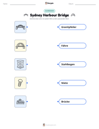 Sydney Harbour Bridge druckbare Arbeitsblatt Vorschau