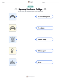 Sydney Harbour Bridge afdrukbare werkblad voorbeeld