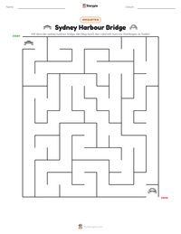 Sydney Harbour Bridge druckbare Arbeitsblatt Vorschau