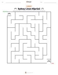 Sydney Liman Köprüsü yazdırılabilir çalışma sayfası önizlemesi