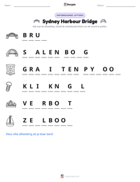 Sydney Harbour Bridge afdrukbare werkblad voorbeeld