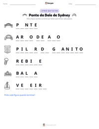 Prévia da folha de atividades imprimível Ponte da Baía de Sydney
