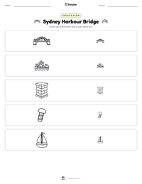 Sydney Harbour Bridge druckbare Arbeitsblatt Vorschau
