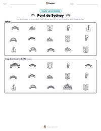Aperçu de la feuille de travail imprimable Pont de Sydney