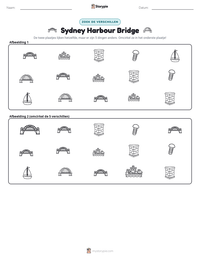 Sydney Harbour Bridge afdrukbare werkblad voorbeeld