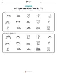 Sydney Liman Köprüsü yazdırılabilir çalışma sayfası önizlemesi