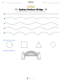 Sydney Harbour Bridge druckbare Arbeitsblatt Vorschau