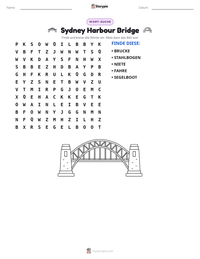 Sydney Harbour Bridge druckbare Arbeitsblatt Vorschau