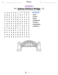 Sydney Harbour Bridge afdrukbare werkblad voorbeeld