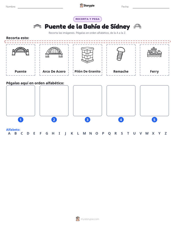 Cortar y Pegar el Alfabeto