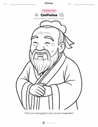 Confucius coloring page for kids