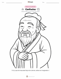 Page de coloriage Confucius pour les enfants
