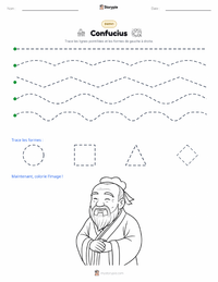 Aperçu de la feuille de travail imprimable Confucius