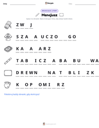 Podgląd drukowalnego arkusza ćwiczeń Mencjusz