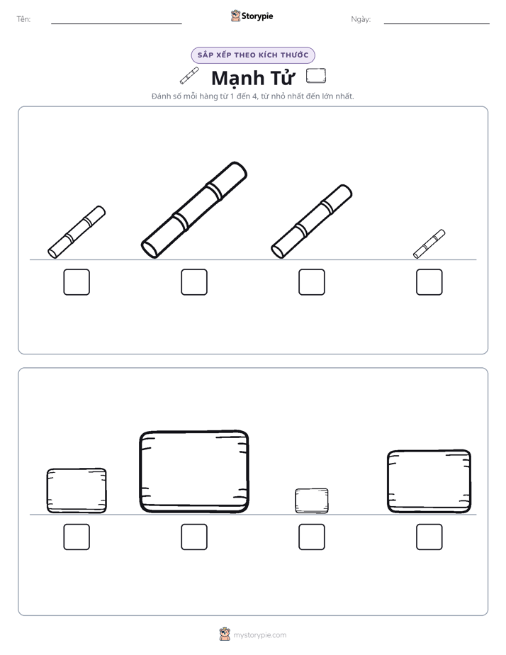 Thứ Tự Kích Thước